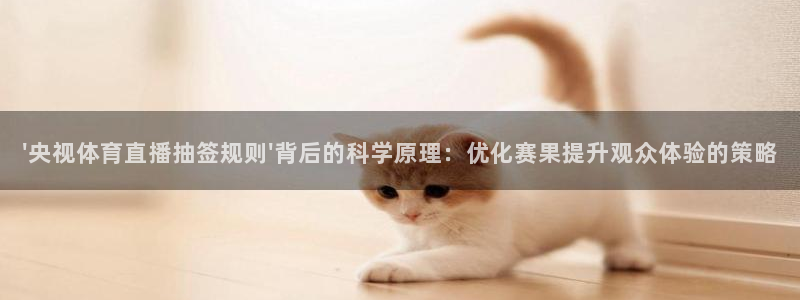说球帝nba直播回放：\'央视体育直播抽签规则\'背后的科学原理：优化赛果提升观众体验的策略